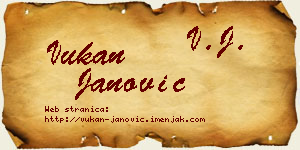 Vukan Janović vizit kartica